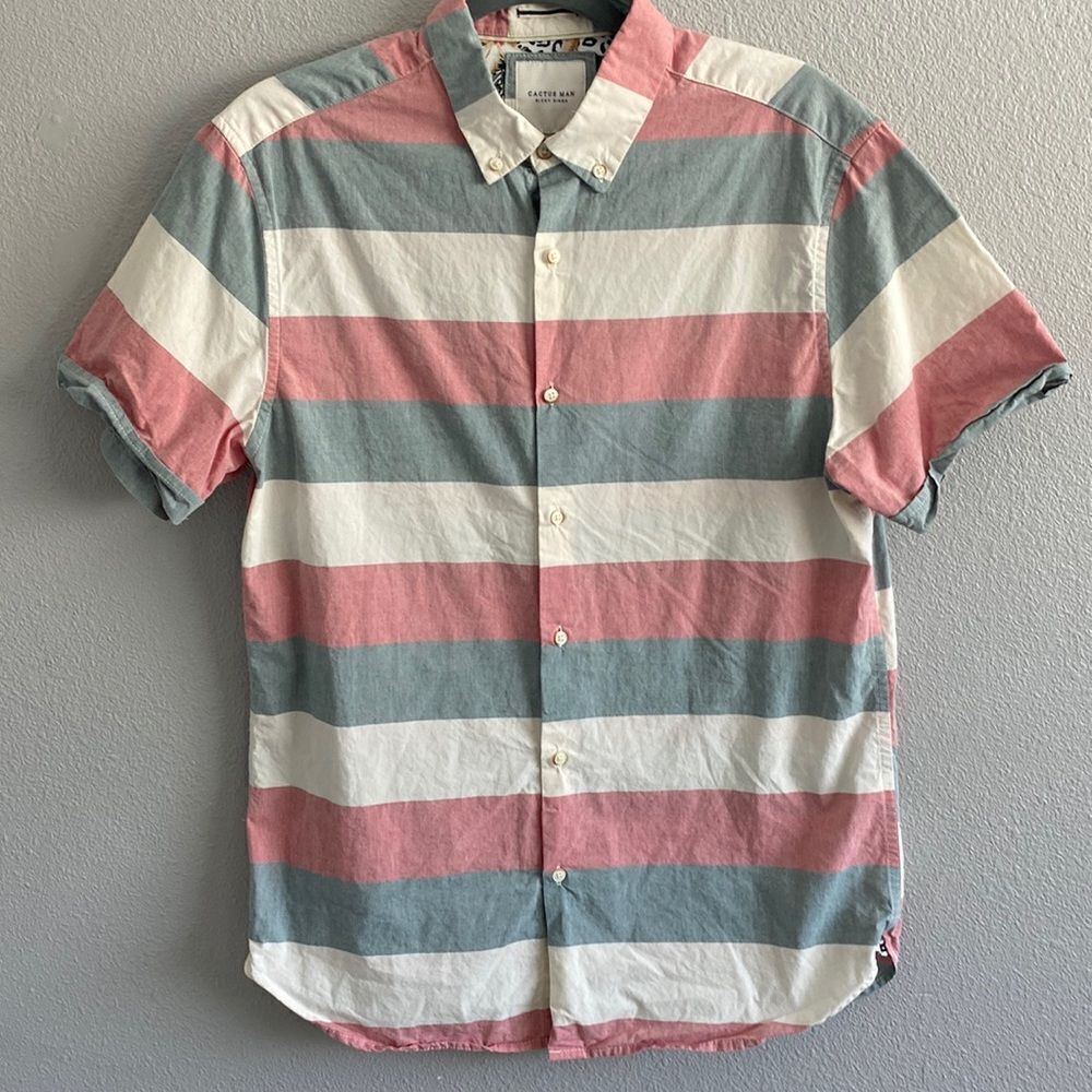 CACTUS MAN- Red white & blue button up- Size medium